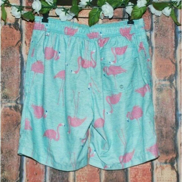 St. John's Bay Men's Swimming Trunks Size M Pockets Flamingos Elastic Tie Waist - Picture 4 of 8